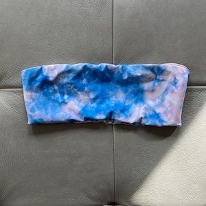 Lulus tie dye bandeau swimsuit bikini top
